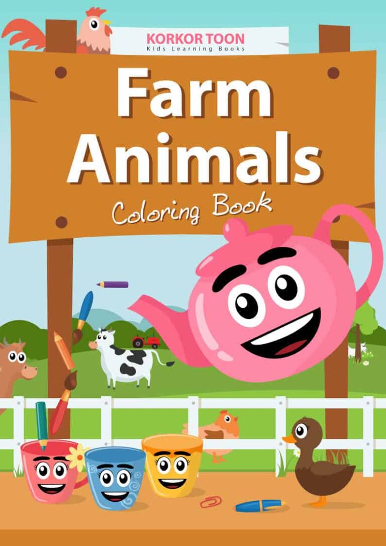 كتاب تلوين Farm Animals لتعليم الأطفال أسماء الحيوانات بطريقة سهلة وممتعة
