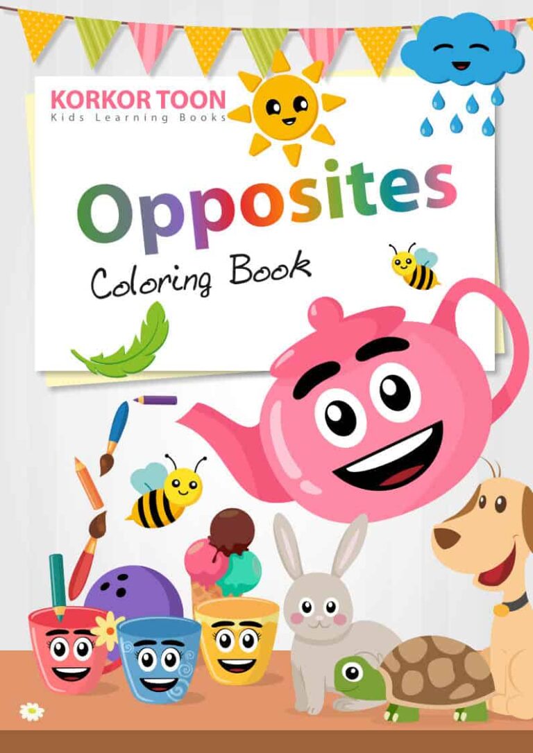 نشاط Opposites Coloring لتعليم الأطفال المعكوسات باللغة الإنجليزية