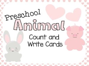 مذكرة Animal Count and Write Cards لتعليم الأرقام