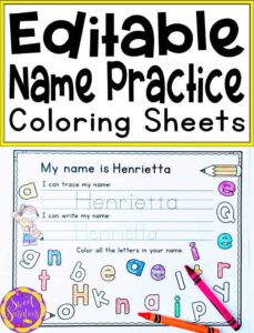 أوراق عمل Editable Name Writing Practice للأطفال