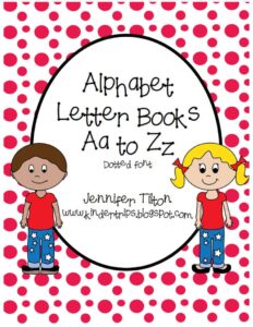 Alphabet Letter Books dotted font ready to download