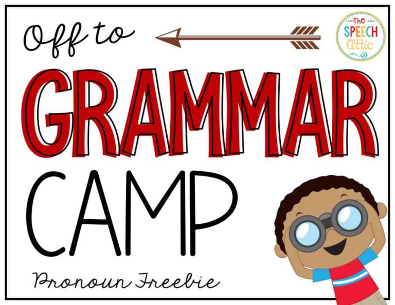أوراق عمل Grammar Camp Pronoun لتعليم الأطفال