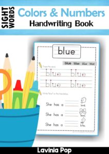 Book Colors and Numbers Sight Words Handwriting