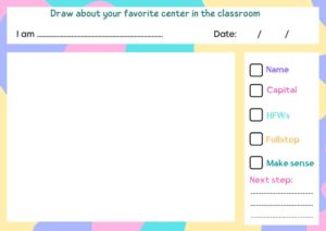 نشاط draw and write لمساعدة الطلاب التعبير عن هواياتهم