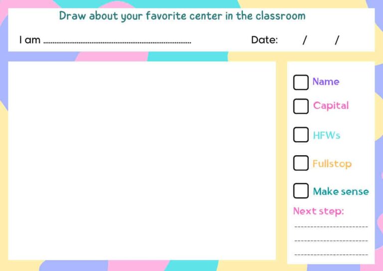 نشاط draw and write لمساعدة الطلاب التعبير عن هواياتهم