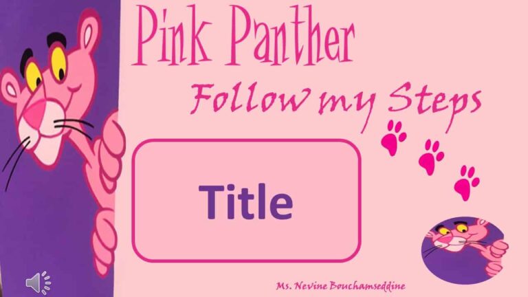 قالب Pink Panther بوربوينت مفرغ قابل للتعديل يتناسب مع المرحلة التأسيسية