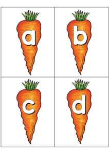 بطاقات Carrots Letter and Number لتعليم الأطفال الحروف والأرقام