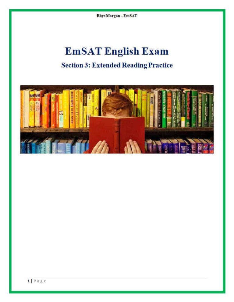 EmSAT English Exam Section 3: Extended Reading Practice