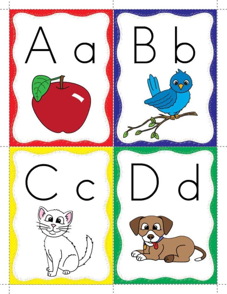 alphabet flash cards colored