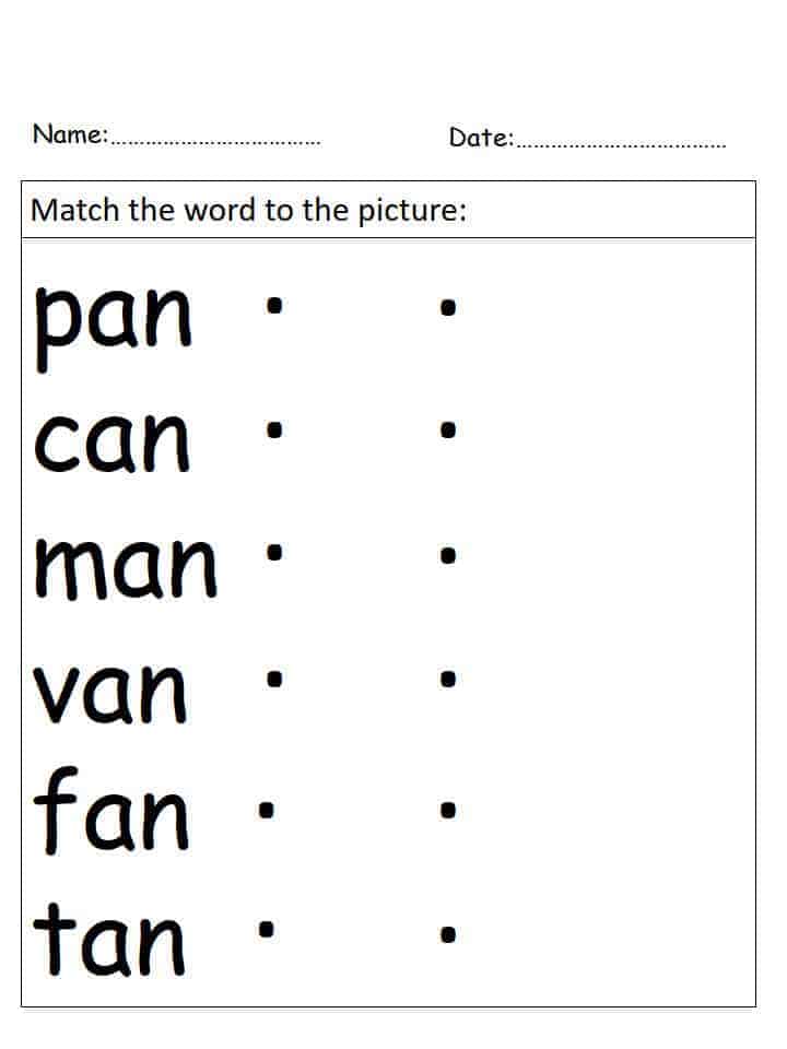an family words worksheet