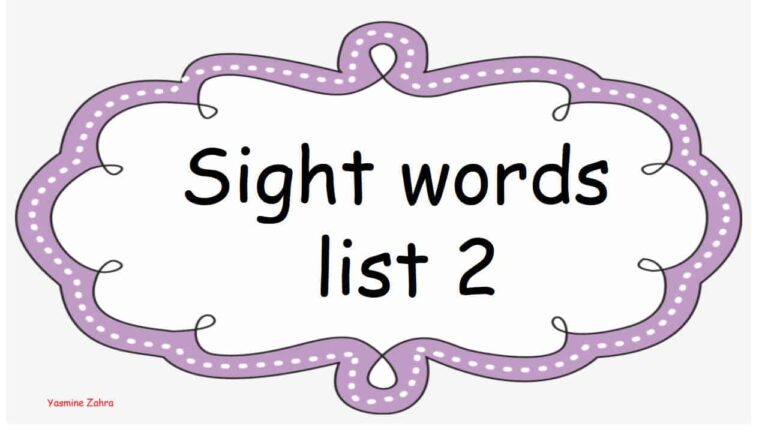Sight words list 2