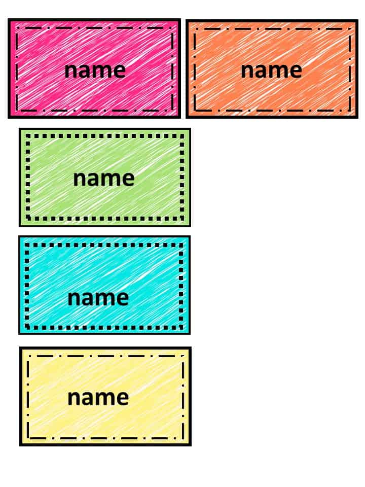 Editable First Day Name Tags
