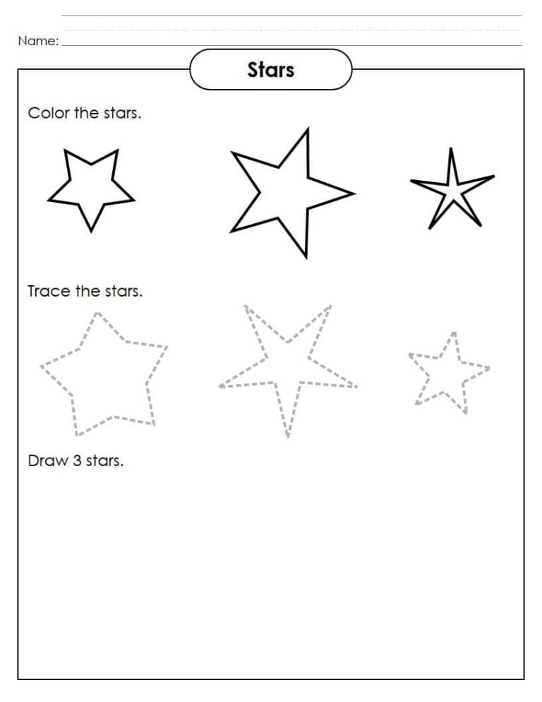 ورقة عمل شكل النجم